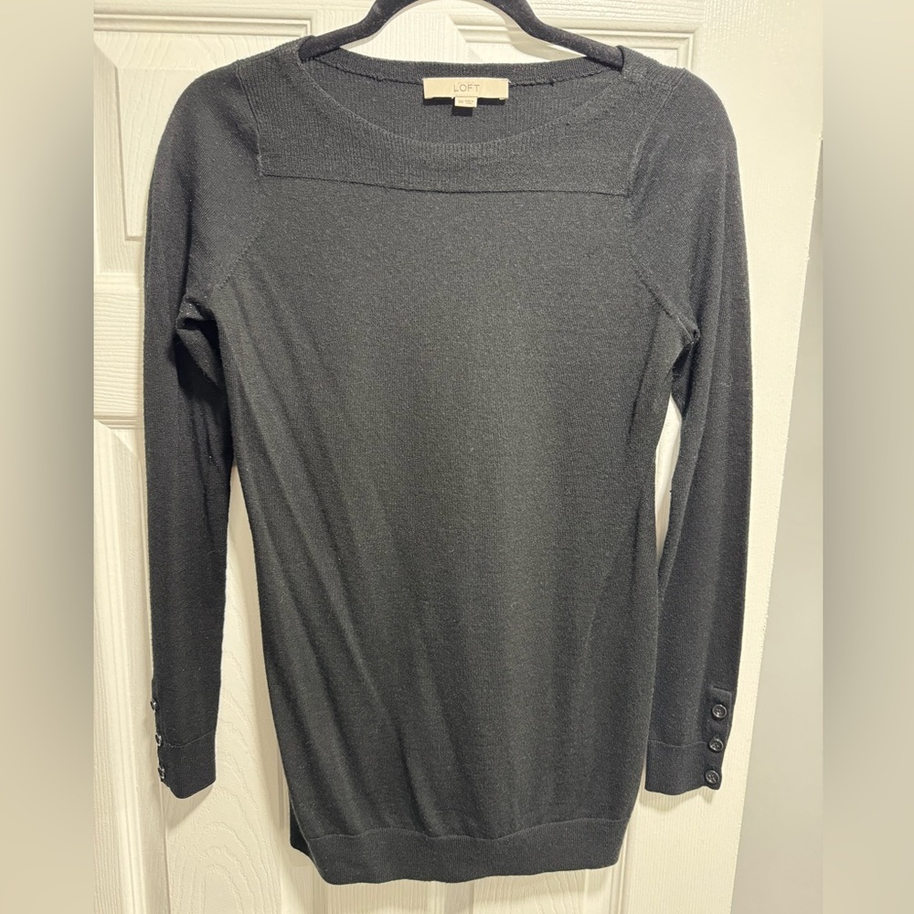 LOFT Black Long Sleeve Maternity Sweater